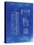 PP1088-Faded Blueprint Telephone Booth Patent Poster-Cole Borders-Stretched Canvas