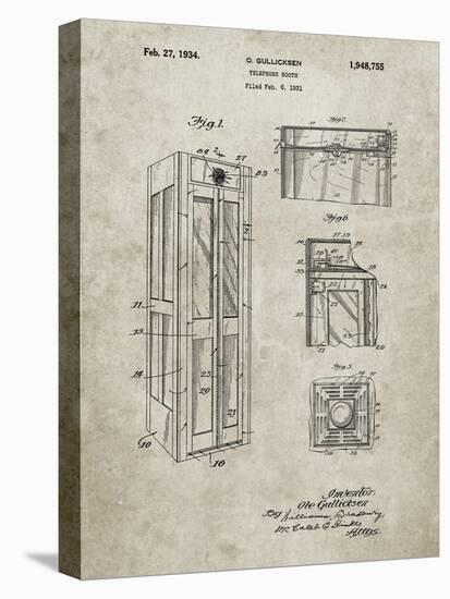 PP1088-Sandstone Telephone Booth Patent Poster-Cole Borders-Stretched Canvas