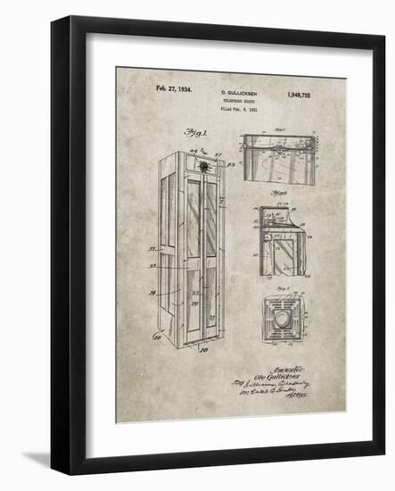 PP1088-Sandstone Telephone Booth Patent Poster-Cole Borders-Framed Giclee Print