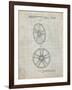 PP1091-Antique Grid Parchment Tesla Car Wheels Patent Poster-Cole Borders-Framed Giclee Print