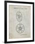 PP1091-Antique Grid Parchment Tesla Car Wheels Patent Poster-Cole Borders-Framed Giclee Print