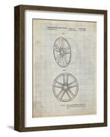 PP1091-Antique Grid Parchment Tesla Car Wheels Patent Poster-Cole Borders-Framed Giclee Print