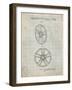 PP1091-Antique Grid Parchment Tesla Car Wheels Patent Poster-Cole Borders-Framed Giclee Print