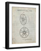 PP1091-Antique Grid Parchment Tesla Car Wheels Patent Poster-Cole Borders-Framed Giclee Print