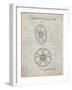 PP1091-Antique Grid Parchment Tesla Car Wheels Patent Poster-Cole Borders-Framed Giclee Print