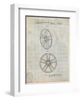 PP1091-Antique Grid Parchment Tesla Car Wheels Patent Poster-Cole Borders-Framed Giclee Print