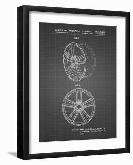 PP1091-Black Grid Tesla Car Wheels Patent Poster-Cole Borders-Framed Giclee Print