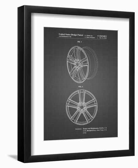 PP1091-Black Grid Tesla Car Wheels Patent Poster-Cole Borders-Framed Giclee Print