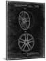PP1091-Black Grunge Tesla Car Wheels Patent Poster-Cole Borders-Mounted Giclee Print