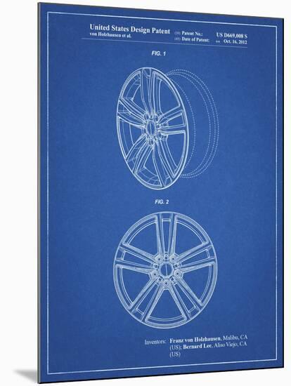 PP1091-Blueprint Tesla Car Wheels Patent Poster-Cole Borders-Mounted Giclee Print