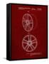 PP1091-Burgundy Tesla Car Wheels Patent Poster-Cole Borders-Framed Stretched Canvas