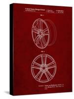 PP1091-Burgundy Tesla Car Wheels Patent Poster-Cole Borders-Stretched Canvas