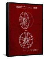 PP1091-Burgundy Tesla Car Wheels Patent Poster-Cole Borders-Framed Stretched Canvas