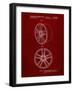 PP1091-Burgundy Tesla Car Wheels Patent Poster-Cole Borders-Framed Giclee Print