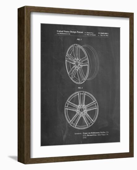 PP1091-Chalkboard Tesla Car Wheels Patent Poster-Cole Borders-Framed Giclee Print