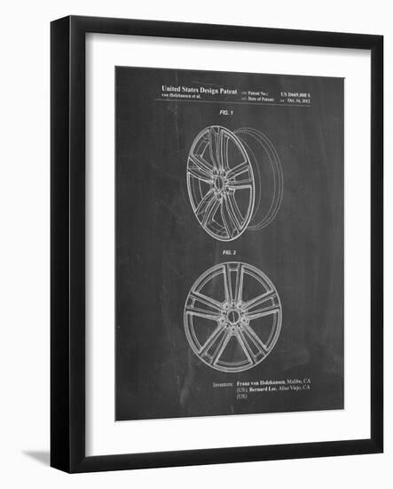 PP1091-Chalkboard Tesla Car Wheels Patent Poster-Cole Borders-Framed Giclee Print