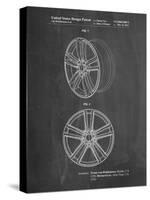 PP1091-Chalkboard Tesla Car Wheels Patent Poster-Cole Borders-Stretched Canvas