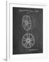 PP1091-Chalkboard Tesla Car Wheels Patent Poster-Cole Borders-Framed Giclee Print