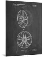 PP1091-Chalkboard Tesla Car Wheels Patent Poster-Cole Borders-Mounted Giclee Print