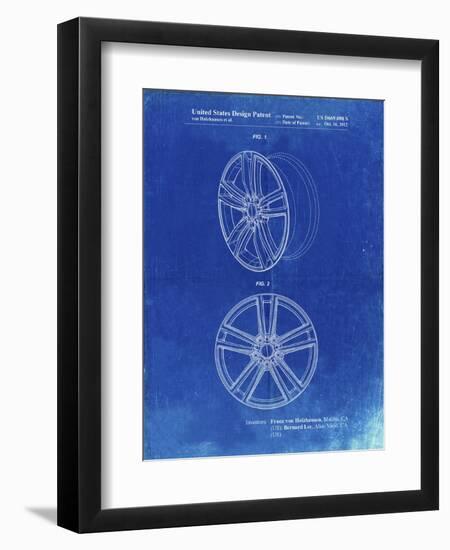 PP1091-Faded Blueprint Tesla Car Wheels Patent Poster-Cole Borders-Framed Premium Giclee Print