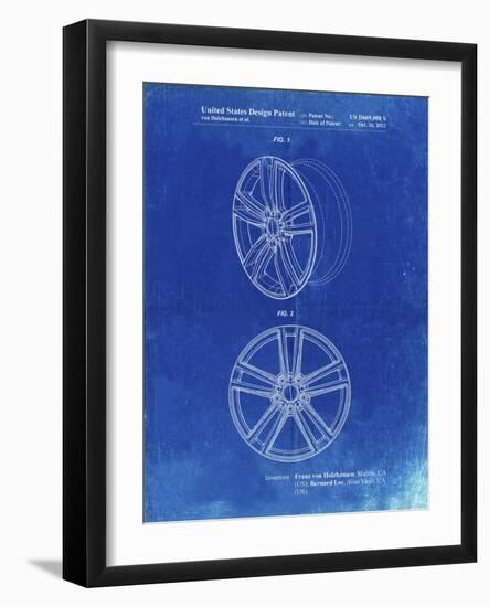 PP1091-Faded Blueprint Tesla Car Wheels Patent Poster-Cole Borders-Framed Giclee Print