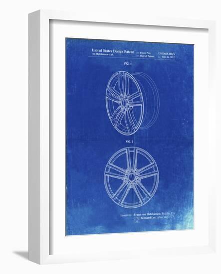 PP1091-Faded Blueprint Tesla Car Wheels Patent Poster-Cole Borders-Framed Giclee Print