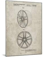 PP1091-Sandstone Tesla Car Wheels Patent Poster-Cole Borders-Mounted Giclee Print