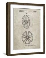 PP1091-Sandstone Tesla Car Wheels Patent Poster-Cole Borders-Framed Giclee Print