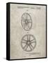PP1091-Sandstone Tesla Car Wheels Patent Poster-Cole Borders-Framed Stretched Canvas
