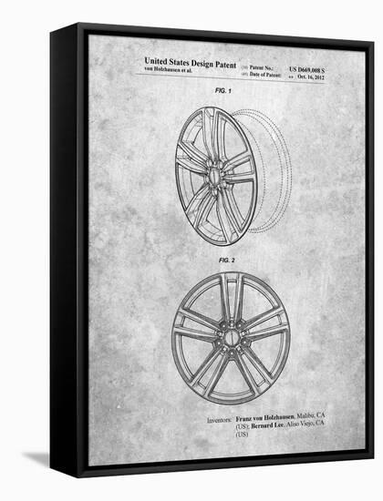 PP1091-Slate Tesla Car Wheels Patent Poster-Cole Borders-Framed Stretched Canvas