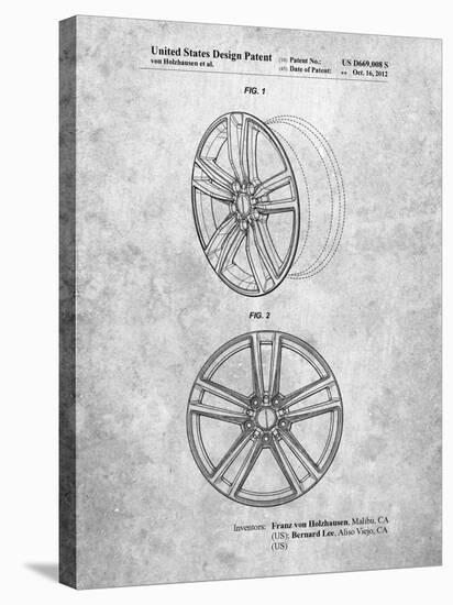 PP1091-Slate Tesla Car Wheels Patent Poster-Cole Borders-Stretched Canvas