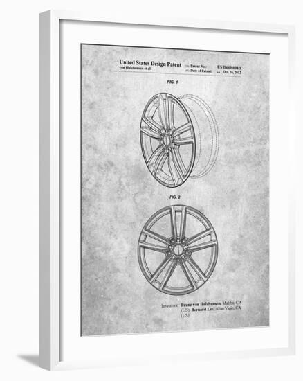 PP1091-Slate Tesla Car Wheels Patent Poster-Cole Borders-Framed Giclee Print