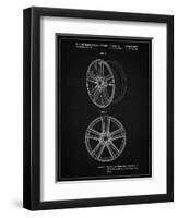 PP1091-Vintage Black Tesla Car Wheels Patent Poster-Cole Borders-Framed Giclee Print