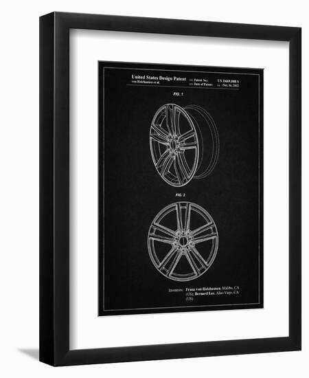 PP1091-Vintage Black Tesla Car Wheels Patent Poster-Cole Borders-Framed Giclee Print