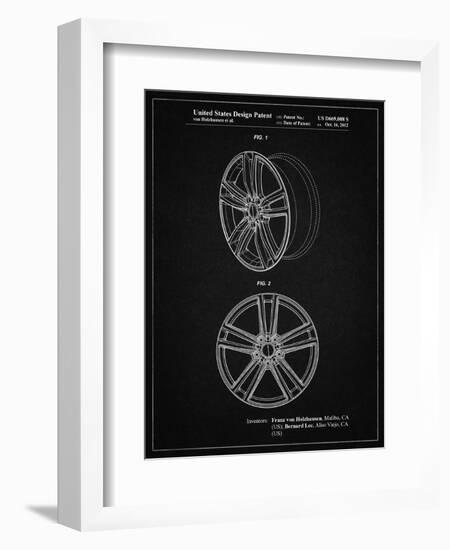 PP1091-Vintage Black Tesla Car Wheels Patent Poster-Cole Borders-Framed Giclee Print