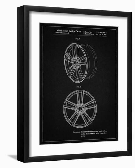 PP1091-Vintage Black Tesla Car Wheels Patent Poster-Cole Borders-Framed Giclee Print