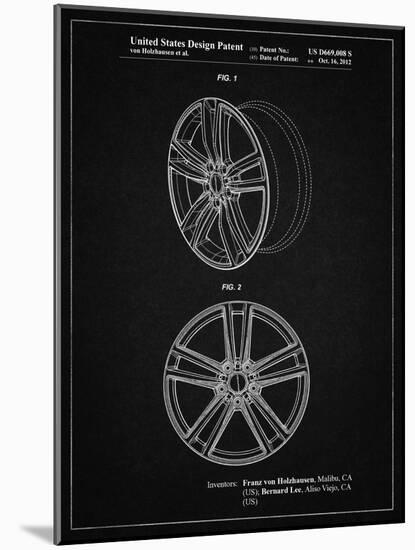 PP1091-Vintage Black Tesla Car Wheels Patent Poster-Cole Borders-Mounted Giclee Print