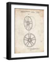 PP1091-Vintage Parchment Tesla Car Wheels Patent Poster-Cole Borders-Framed Giclee Print