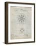 PP1092-Antique Grid Parchment Tesla Coil Patent Poster-Cole Borders-Framed Giclee Print