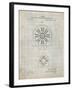 PP1092-Antique Grid Parchment Tesla Coil Patent Poster-Cole Borders-Framed Giclee Print