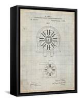 PP1092-Antique Grid Parchment Tesla Coil Patent Poster-Cole Borders-Framed Stretched Canvas