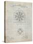 PP1092-Antique Grid Parchment Tesla Coil Patent Poster-Cole Borders-Stretched Canvas