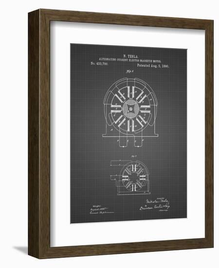 PP1092-Black Grid Tesla Coil Patent Poster-Cole Borders-Framed Giclee Print