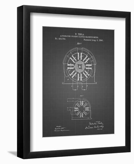 PP1092-Black Grid Tesla Coil Patent Poster-Cole Borders-Framed Giclee Print