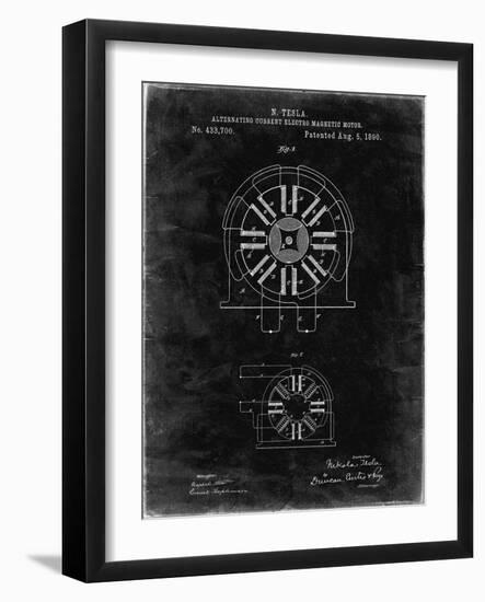 PP1092-Black Grunge Tesla Coil Patent Poster-Cole Borders-Framed Giclee Print