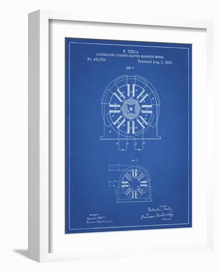 PP1092-Blueprint Tesla Coil Patent Poster-Cole Borders-Framed Giclee Print