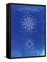 PP1092-Faded Blueprint Tesla Coil Patent Poster-Cole Borders-Framed Stretched Canvas