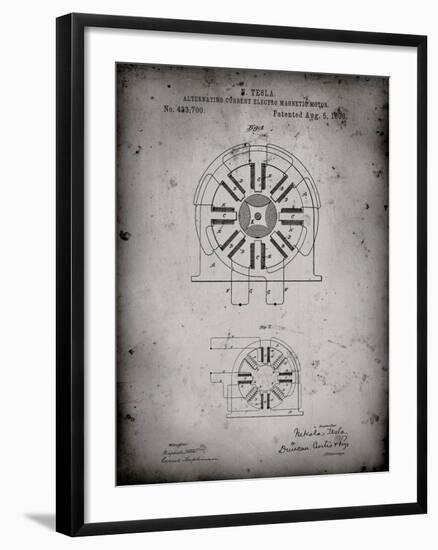 PP1092-Faded Grey Tesla Coil Patent Poster-Cole Borders-Framed Giclee Print