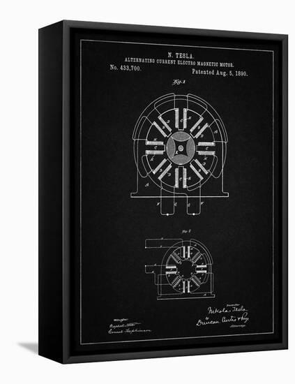 PP1092-Vintage Black Tesla Coil Patent Poster-Cole Borders-Framed Stretched Canvas