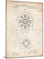 PP1092-Vintage Parchment Tesla Coil Patent Poster-Cole Borders-Mounted Giclee Print